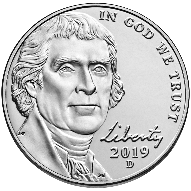 2019D Jefferson Nickel Brilliant Uncirculated