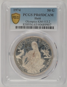 1974年 ハイチ HAITI モントリオールオリンピック 500G 金貨 1974 ハイチ 500G 記念コイン モントリオール五輪 PF69 NGC鑑定