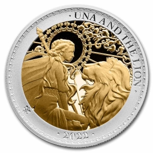 Una and the Lion 2021 1oz シルバーコイン SAINT HELENA UNA & LION 2021 Gold Black Empire Silver Coin