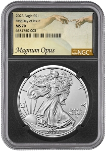 2023 U.S. $1 - American Silver Eagle - NGC MS70 (Magnum Opus