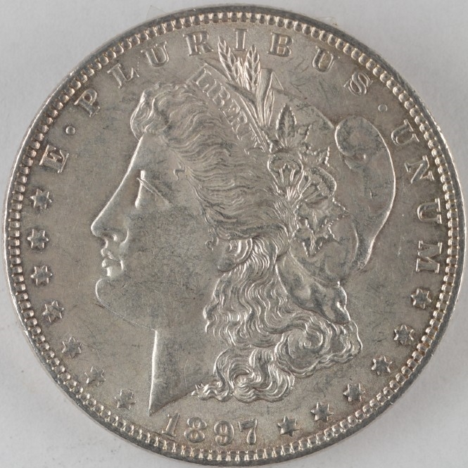 1897 United States 1 Morgan Silver Dollar Ch Bu