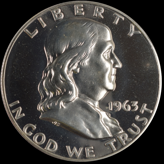 1963 U.S. 50¢ Ben Franklin Silver Half Dollar Gem Proof