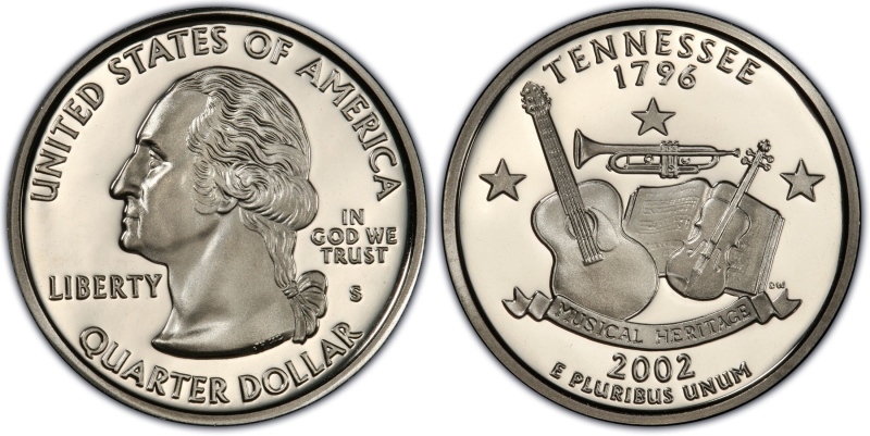 US Quarter Dollar 2002 P Tennessee Silver Mint Coin