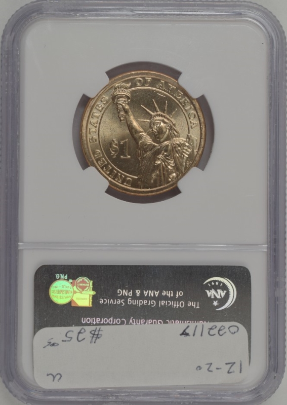 2007-P U.S. $1 - John Adams - NGC BU (Double Edge Lettering Inverted!)