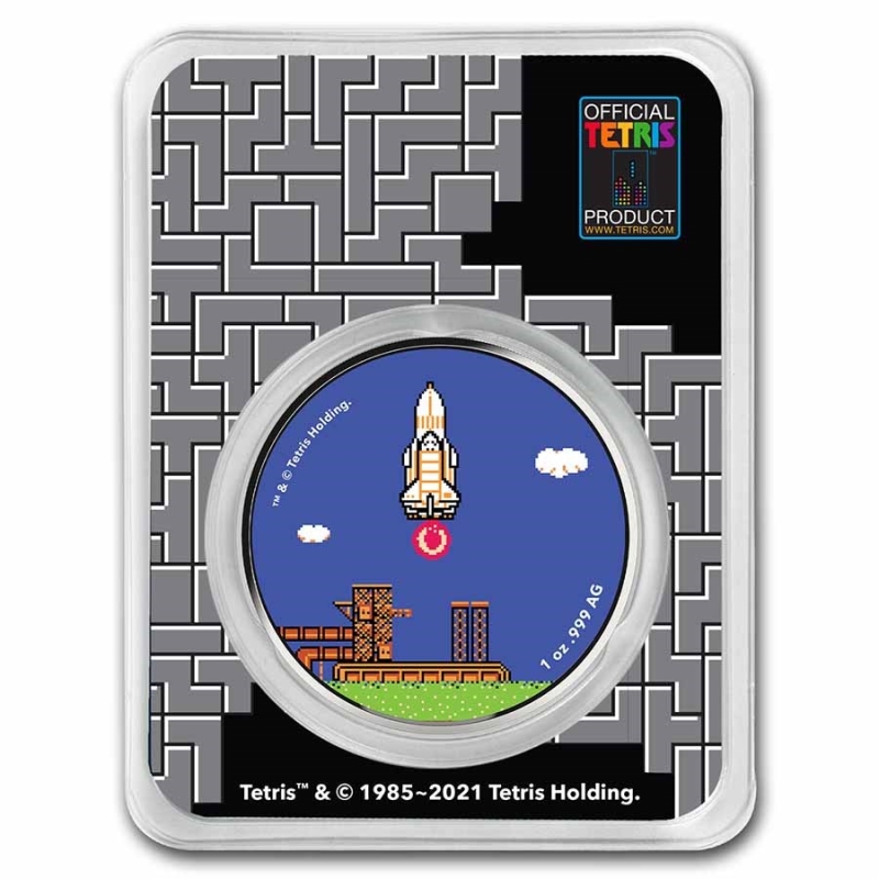 テトリス銀貨　1オンス　TEP Tetris™ 1 oz Silver 40th Anniversary Colorized Round in TEP
