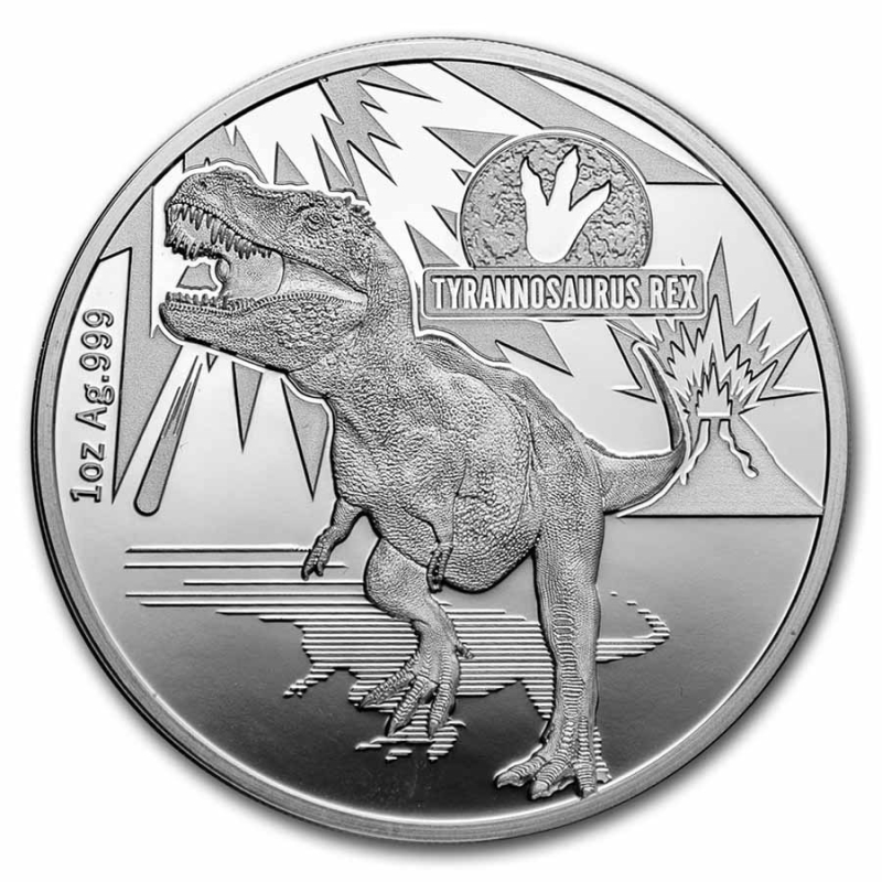 2021 Solomon Islands 3 X 1 Ounce Dinosaurs Silver Proof Coins