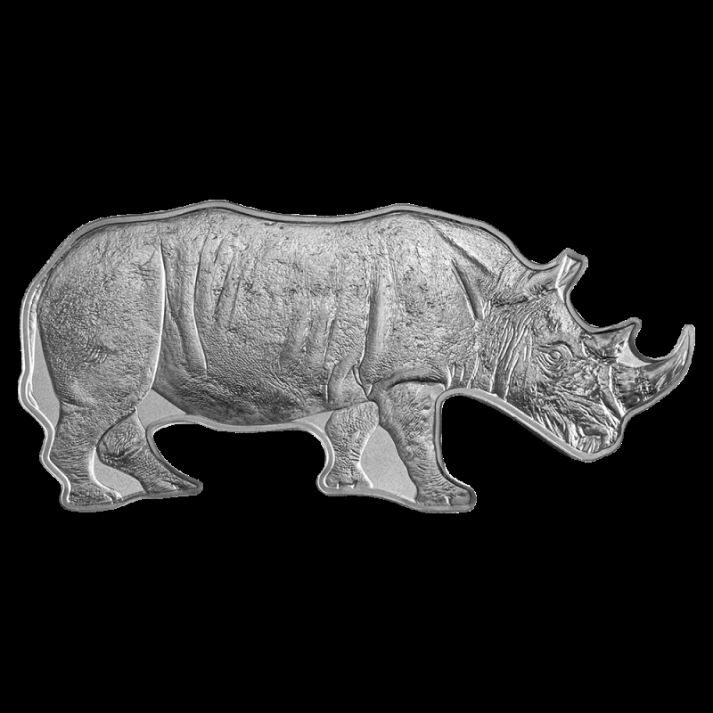 2022 Solomon Islands $2 - Animals of Africa: Black Rhino - PAMP (1oz Silver)