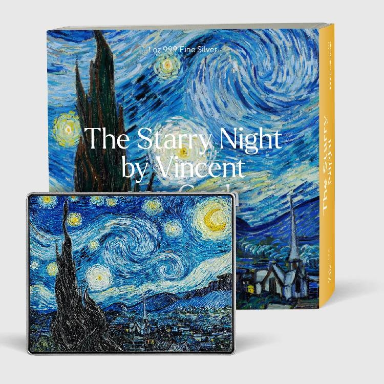 2023 Chad 5,000 Francs - Van Gogh: Starry Night - 1oz Silver w/ Copper