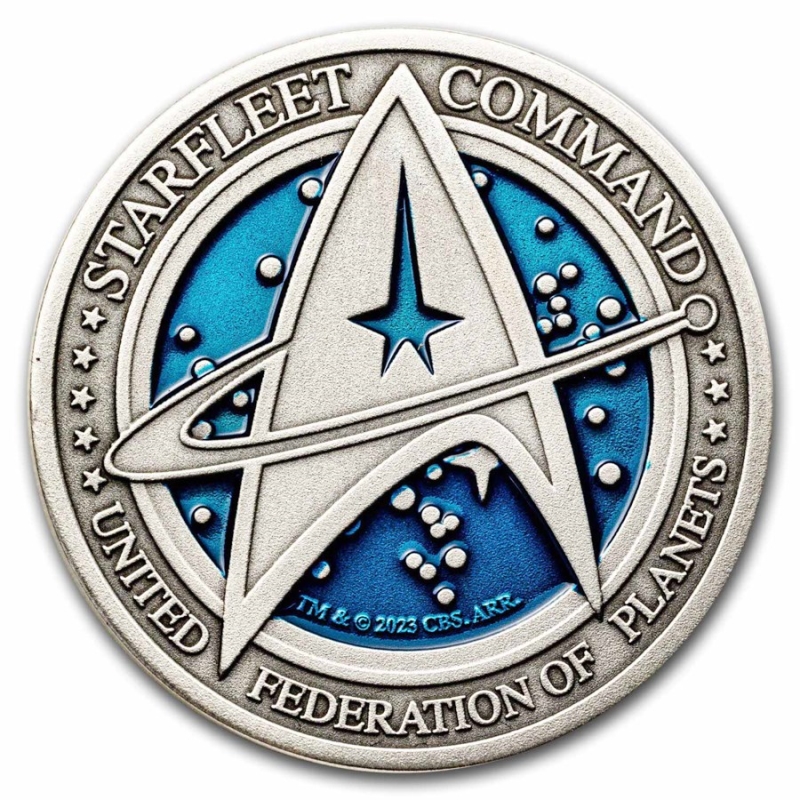 2023 Samoa $5 - Star Trek: Starfleet Logo - 1oz Silver (Antiqued)