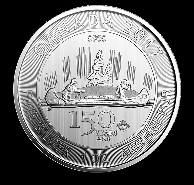 2017 1 oz Silver Canadian 150th Anniversary Voyageur