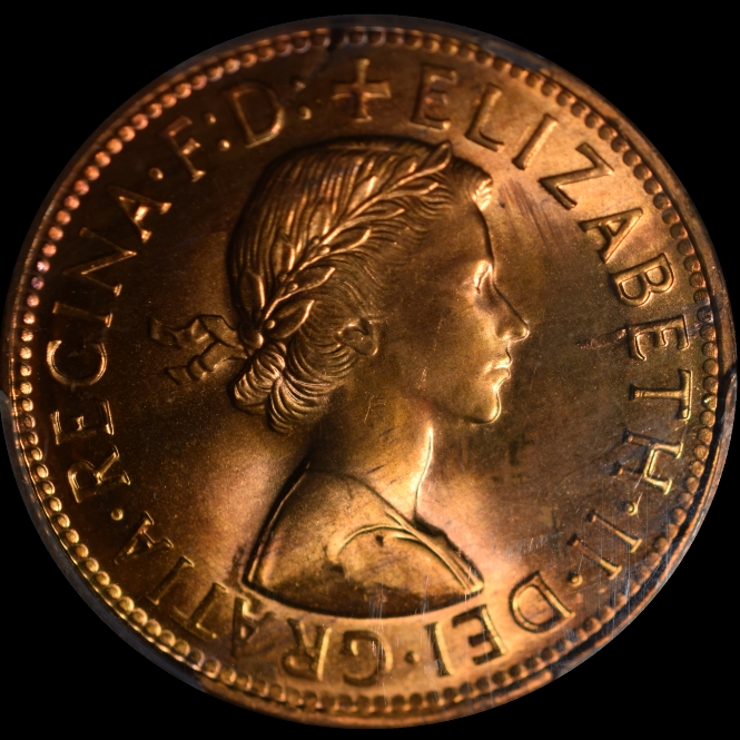 1964 m Australia Penny PCGS MS65RB