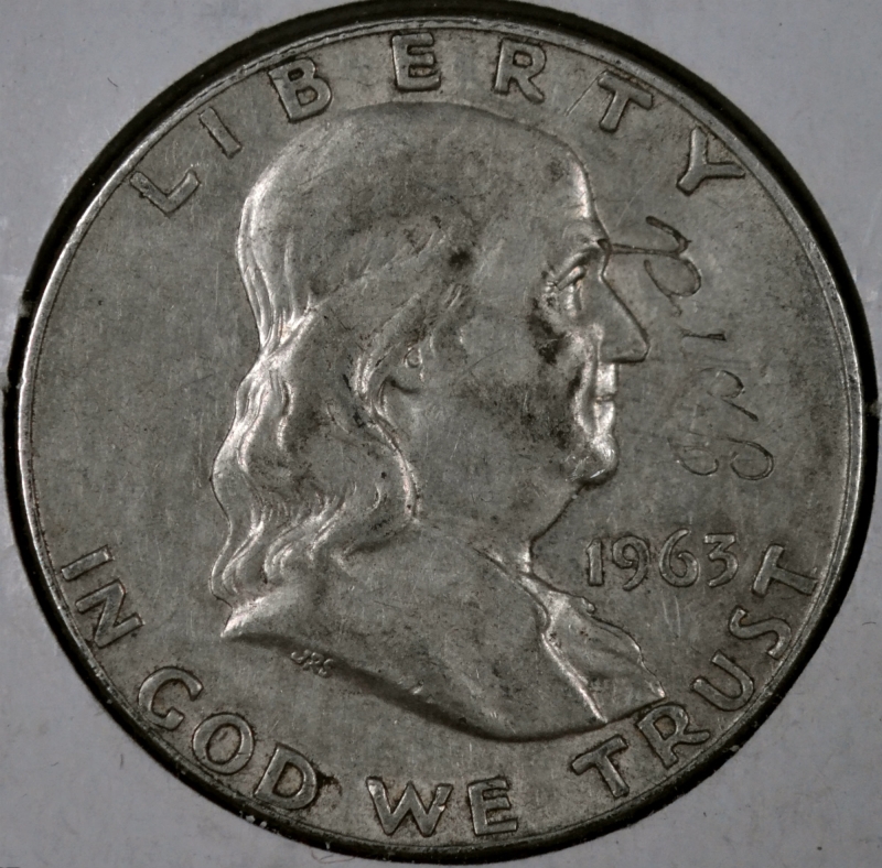 1963 D 50C Ben Franklin Half Dollar About Uncirculated Ford