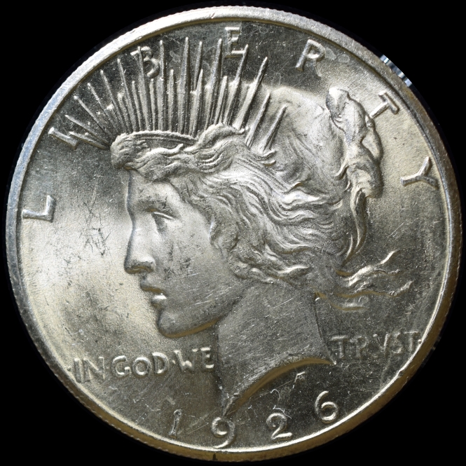 1926-S $1 Peace Silver Dollar - EF+