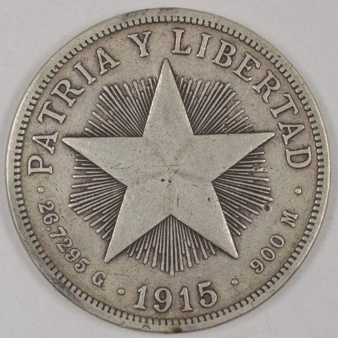 キューバ 1915 1ペソ銀貨 PATRIA Y LIBERTAD Welcome to Infinity Coins