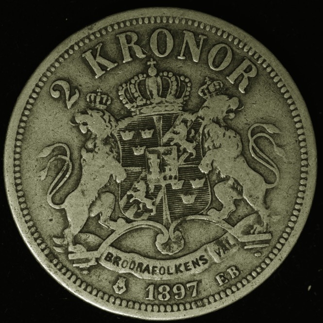 1897-EB Sweden 2 Kronor - KM# 761