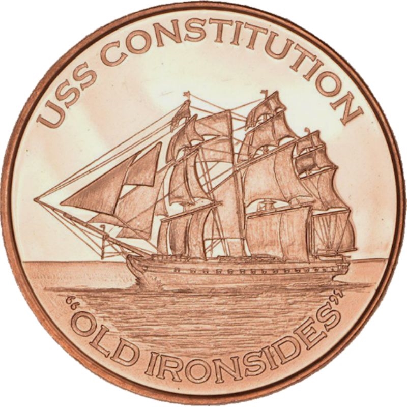1 oz Copper Round USS Constitution 20 Count Roll