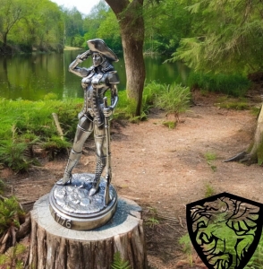 Custom Silver Captain Elizabeth .999 Sterling Silver Statue