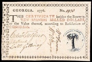 Georgia Colonial Currency