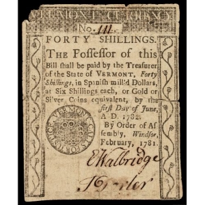 Vermont Colonial Currency