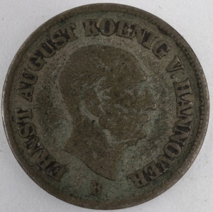 1845 German States 1/12 Thaler - Kingdom of Hannover - Ernst August