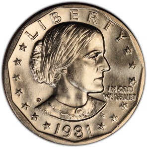 1981-D U.S. $1 - Susan B. Anthony Dollar - BU