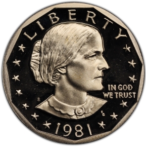 1981-S U.S. $1 - Susan B. Anthony Dollar - Proof (Type 1)