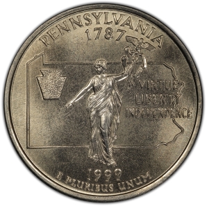 1999-D U.S. 25¢ - Pennsylvania State Washington Quarter - BU