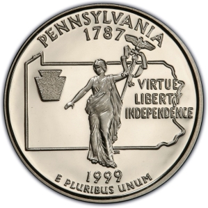 1999-S U.S. 25¢ - Pennsylvania State Washington Quarter - Proof