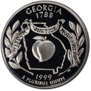 1999-S U.S. 25¢ - Georgia State Washington Quarter - Silver Proof