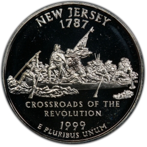 1999-S U.S. 25¢ - New Jersey State Washington Quarter - Silver Proof