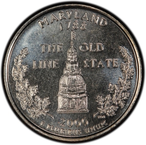 2000-D U.S. 25¢ - Maryland State Washington Quarter - BU