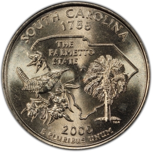 2000-D U.S. 25¢ - South Carolina State Washington Quarter - BU