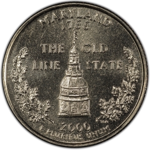2000-P U.S. 25¢ - Maryland State Washington Quarter - BU