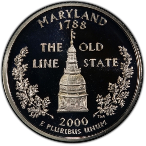2000-S U.S. 25¢ - Maryland State Washington Quarter - Silver Proof