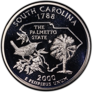 2000-S U.S. 25¢ - South Carolina State Washington Quarter - Silver Proof