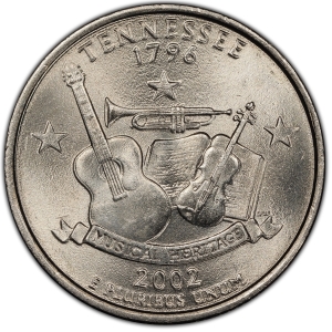 2002-P U.S. 25¢ - Tennessee State Washington Quarter - BU