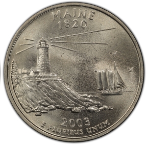 2003-D U.S. 25¢ - Maine State Washington Quarter - BU