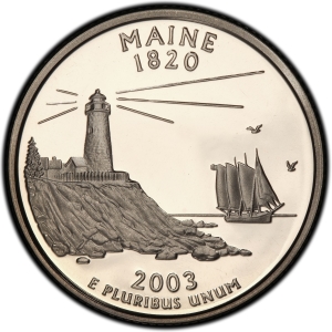 2003-S U.S. 25¢ - Maine State Washington Quarter - Proof