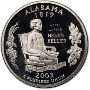 2003-S U.S. 25¢ - Alabama State Washington Quarter - Silver Proof
