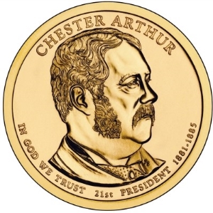 2012-P U.S. $1 - 21st President: Chester Arthur Presidential Dollar - BU