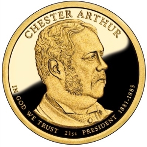 2012-S U.S. $1 - 21st President: Chester Arthur Presidential Dollar - Proof