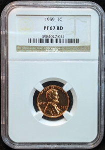 1959 U.S. 1¢ - Lincoln Memorial Cent - NGC PF67RD