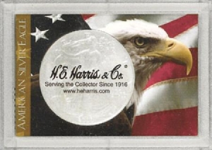 H. E. Harris & Co. American Silver Eagle Perma Lock Case with Eagle and Flag