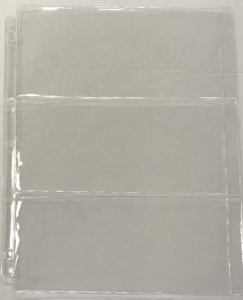 Supersafe 3 Pocket Vinyl Currency Sheets - Large Currency