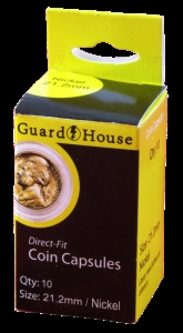 Guardhouse Direct Fit Coin Capsules Ten Pack Nickel 21.21mm