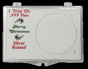 Merry Christmas Silver Round Snaplock Case