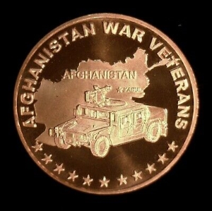 Afghanistan War Veteran 1 oz Copper Round
