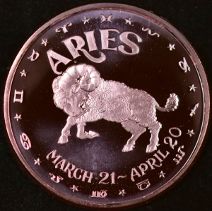 1 oz Copper Round - Aries - 20 Count Roll