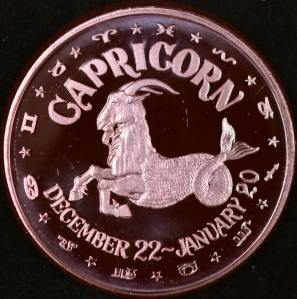 1 oz Copper Round - Capricorn - 20 Count Roll