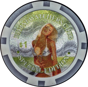 $1 Poker Chip - Bikini Watchers Club Special Edition - Holographic
